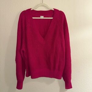a new day Women's V-Neck Sweater - Fuchsia